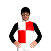 White, Red Quarters, Black Sleeves And Cap