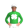 Bottle Green, White Four Leaf Clover, White Cap, Bottle Green Clovers