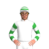 White, Green Mice, Hooped Sleeves And Cap