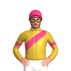 Gold, Pink Sash, Armbands And Cap