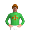 Green, Brown Maltese Cross And Cap