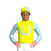 Yellow, Light Blue Horseshoe And Sleeves, Quartered Cap