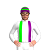 White, Purple And Lime Braces, Hooped Cap