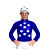 Dark Blue, White Spots, White Cap With Dark Blue Spots