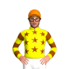 Yellow, Brown Stars And Hooped Sleeves, Orange Cap
