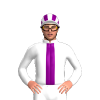 White, Purple Stripe, Striped Cap