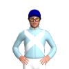 Light Blue, White Crossed Sashes, Dark Blue Cap