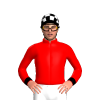 Red, Black And White Checked Halves, Black Cuffs, Black And White Checked Cap