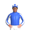 Royal Blue, White Striped Sleeves And Cap
