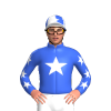 Royal Blue, White Star And Stars Sleeves, Royal Blue And White Star Cap