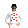 White, Red Spots And Black Cap