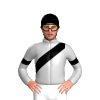 Silver, Black Sash, Armbands And Cap