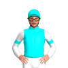 Aqua, White Sleeves, Aqua Armbands And Cap