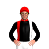 Red, White And Black Vertical Thirds, Black Sleeves, Red Cap