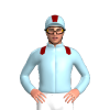 Light Blue, Maroon Epaulettes, Stripe On Cap