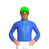 Royal Blue, Lime Natal Star, Seams And Cap