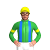 Green, Blue Braces, Yellow Armbands And Cap