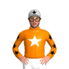 Orange, White Star, Silver Sleeves, Black Stars, Silver Cap, Black Star