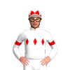 WHITE,RED THREE DIAMONDS, ARMBANDS, DIAMONDS CAP