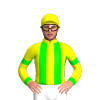 YELLOW, LIME STRIPES, YELLOW SLEEVES, LIME ARMBANDS, CUFFS