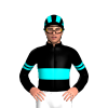 BLACK, AQUA DOUBLE BAND, DOAUBLE ARMBAND, STRIPES CAP