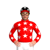 RED, WHITE STARS, BLACK SLEEVES, WHITE STARS, BLACK CAP, WHITE STARS, RED PEAK