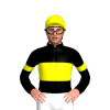 BLACK, YELLOW BAND, ARMBANDS,CAP 