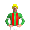 GREEN, RED STRIPES, GREEN SLEEVES, WHITE DOUBLE ARMBAND, Yellow cap