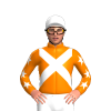 ORANGE, WHITE CROSSED SASHES, ORANGE SLEEVES, WHITE STARS, White cap