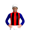 RED,BLACK STRIPES,NAVY BLUE SLEEVES, White cap