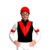 BLACK, RED VEE, WHITE SLEEVES, RED ARMBANDS, Red cap