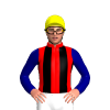 RED,BLACK STRIPES,NAVY BLUE SLEEVES, Yellow cap