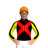 BLACK, RED CROSSED SASHES, YELLOW SLEEVES, BLACK STRIPE, Orange cap