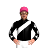 BLACK, WHITE SASH , BLACK SLEEVES, WHITE STARS, Pink cap