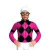 MAGENTA, BLACK DIAMOND CHECK, ARMBAND, BLACK COLLAR, White cap