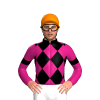 MAGENTA, BLACK DIAMOND CHECK, ARMBAND, BLACK COLLAR, Orange cap
