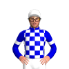 WHITE, MEDIUM BLUE CHECK, MEDIUM BLUE SLEEVES,WHITE ARMBAND, MEDIUM BLUE COLLAR, White cap