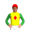 YELLOW, RED DIAMOND BAND, GREEN SLEEVES, Red cap