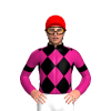 MAGENTA, BLACK DIAMOND CHECK, ARMBAND, BLACK COLLAR, Red cap