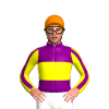PURPLE,YELLOW BAND,YELLOW SLEEVES,PURPLE STRIPE, Orange cap