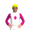WHITE, MAGENTA DIAMOND BAND, MAGENTA SLEEVES, Yellow cap