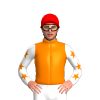 ORANGE, WHITE FIVE STARS, WHITE SLEEVES, ORANGE STARS, Red cap