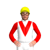 WHITE, RED V, RED SLEEVES, Yellow cap