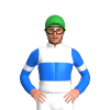 WHITE, BLUE BAND, SLEEVES, WHITE ARMBAND, Green cap