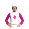 WHITE, MAGENTA DIAMOND BAND, MAGENTA SLEEVES, White cap