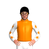 ORANGE, WHITE FIVE STARS, WHITE SLEEVES, ORANGE STARS, Black cap