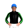 BLACK, GREEN FIVE STARS, STRIPED SLEEVES, Blue cap