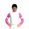WHITE,RED FIVE STARS, HOT PINK SLEEVES, WHITE ARMBANDS, Black cap