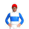 WHITE,BLUE BAND,SLEEVES, Red cap
