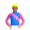 BLUE, HOT PINK RIGHT SASH, SLEEVES,PINK CAP